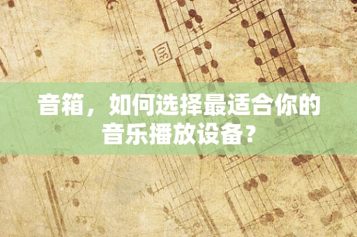 音箱，如何选择最适合你的音乐播放设备？