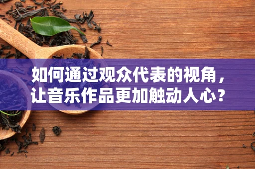 如何通过观众代表的视角，让音乐作品更加触动人心？