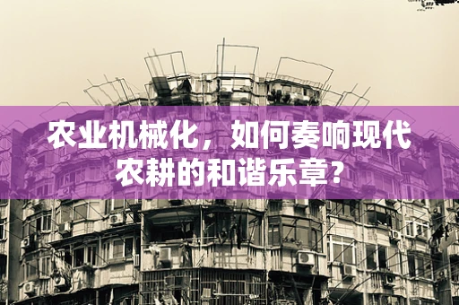 农业机械化，如何奏响现代农耕的和谐乐章？