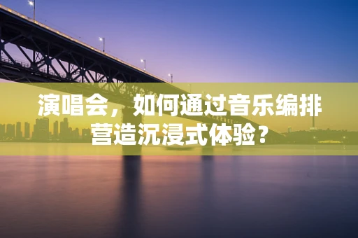 演唱会，如何通过音乐编排营造沉浸式体验？