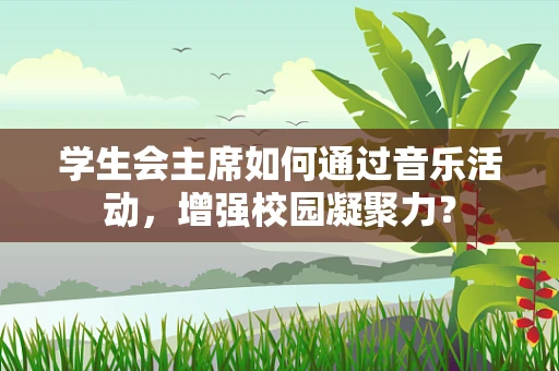 学生会主席如何通过音乐活动，增强校园凝聚力？