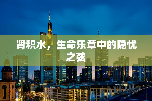 肾积水，生命乐章中的隐忧之弦