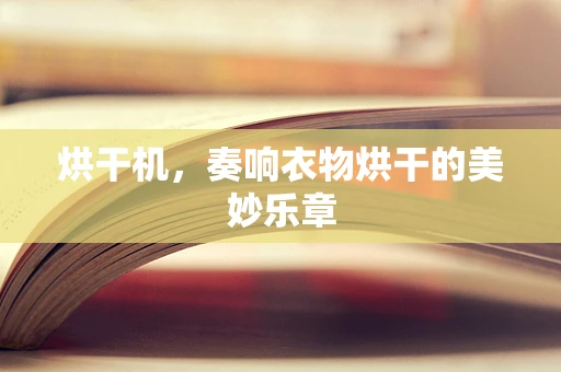 烘干机，奏响衣物烘干的美妙乐章