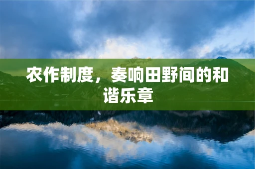 农作制度，奏响田野间的和谐乐章