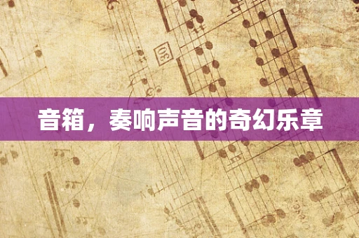 音箱，奏响声音的奇幻乐章