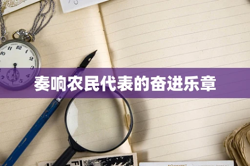 奏响农民代表的奋进乐章