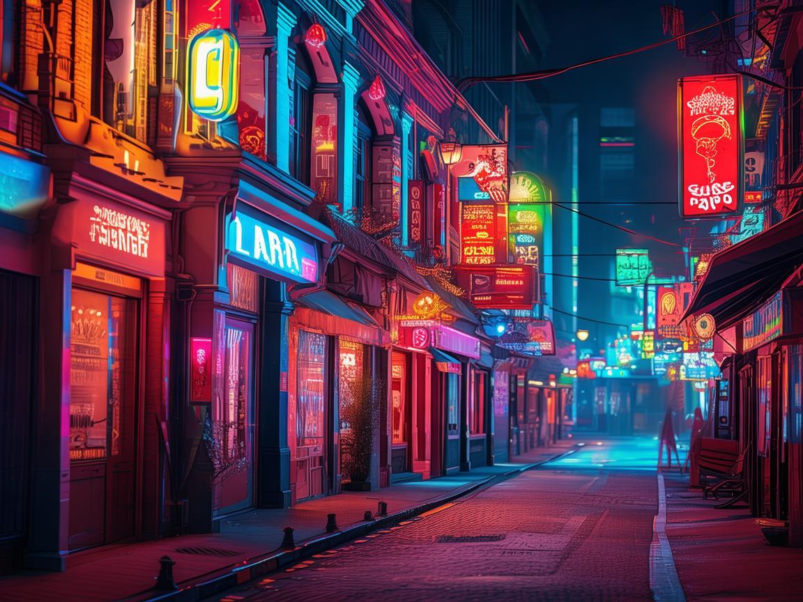 酒吧街的霓虹之韵，奏响都市夜乐章