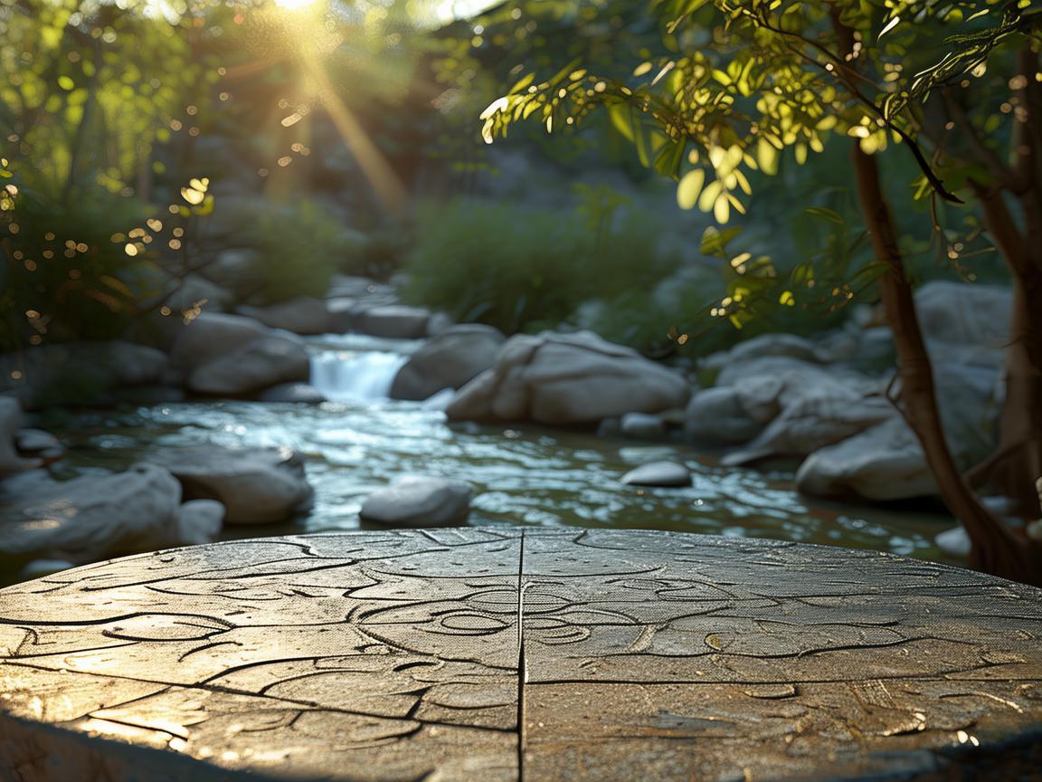 庭院石桌，音乐与自然的和谐共鸣