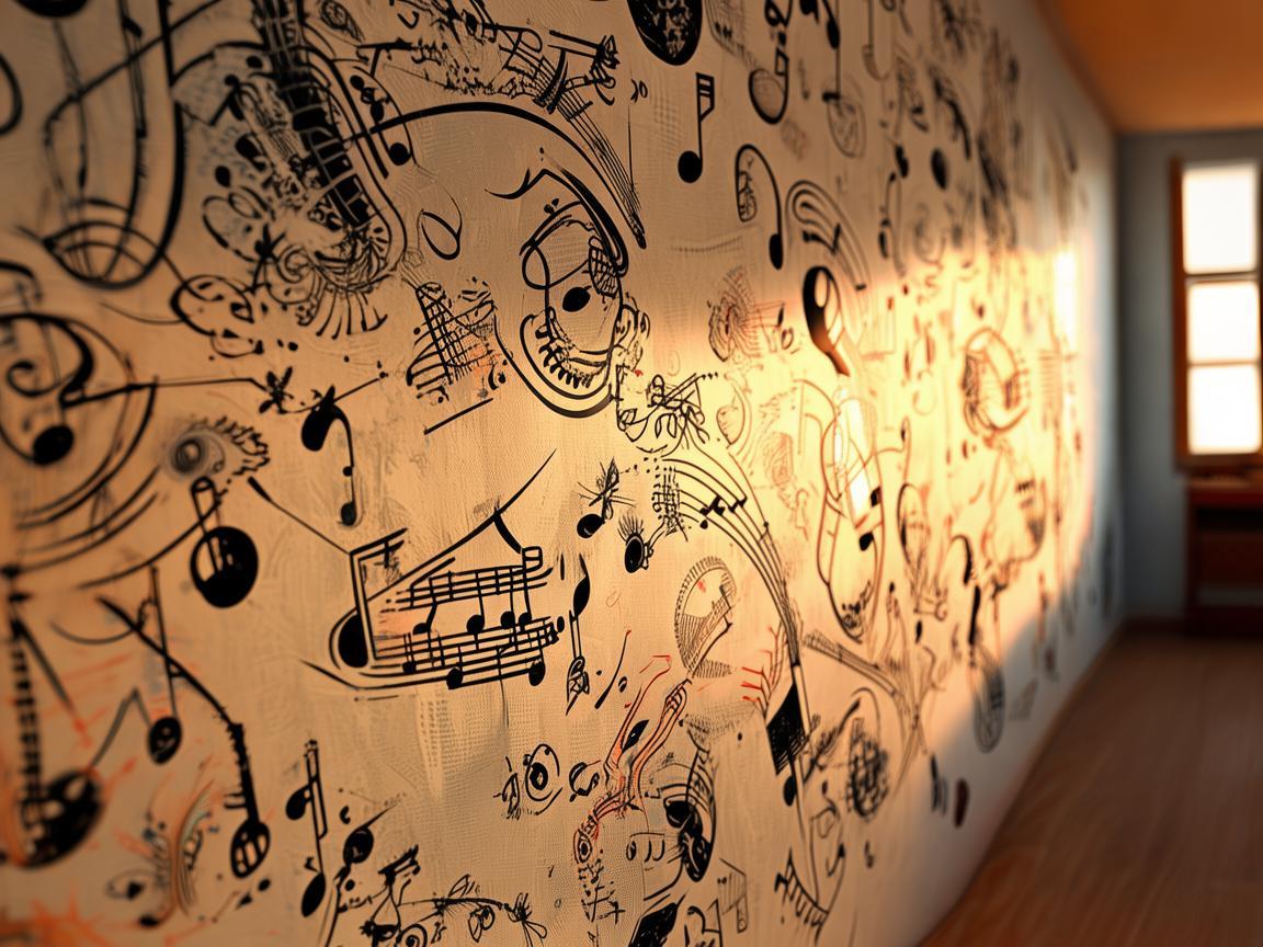 墙面贴纸，音乐灵感的别样画布