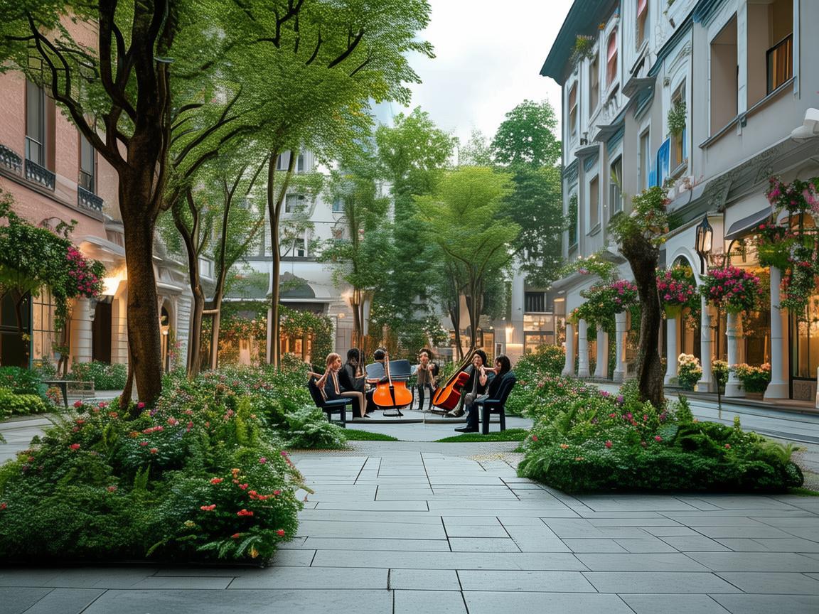 绿地广场，如何通过音乐营造城市绿洲的宁静与活力？
