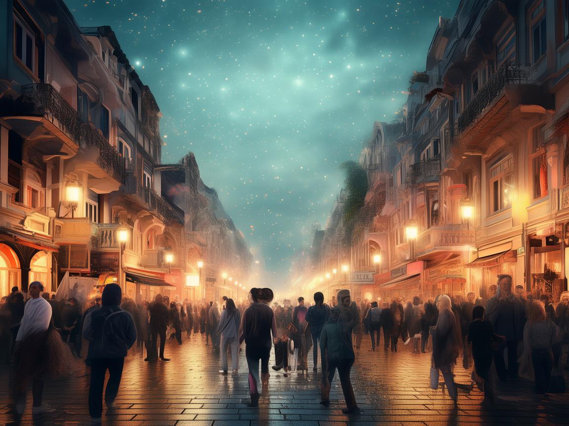 漫步于步行街广场的音乐遐想