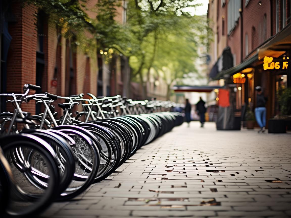 自行车停车区，城市音乐与公共空间的和谐乐章