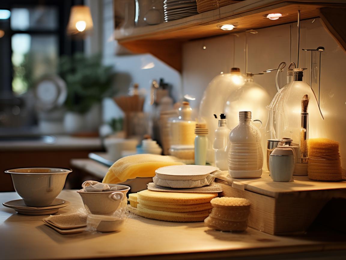 厨房清洁用品架，音乐与家务的奇妙融合