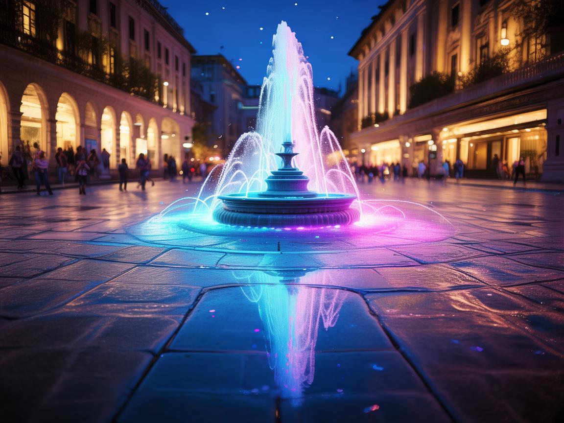 步行街广场喷泉，如何通过音乐与光影，营造梦幻般的都市漫步体验？