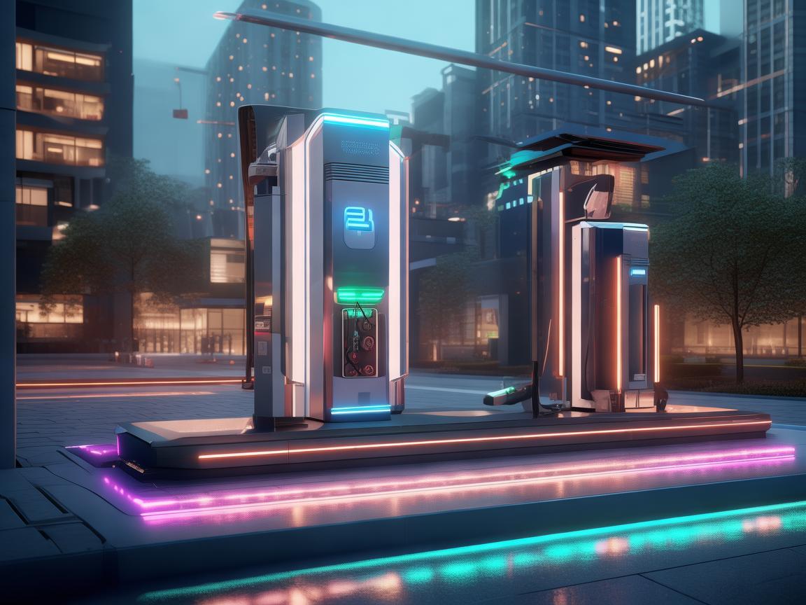 电动汽车充电站，未来城市音乐旋律的充电站