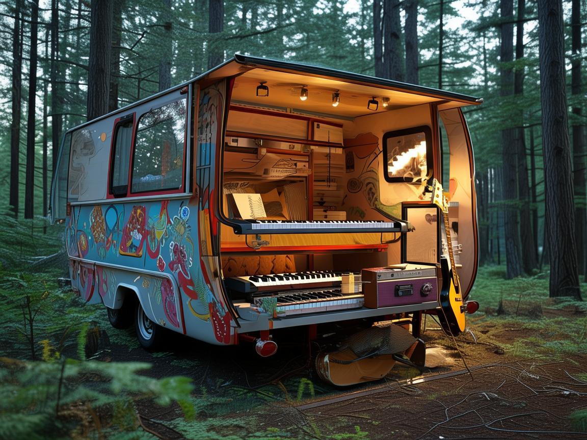 宿营车，移动的音乐创作小天地