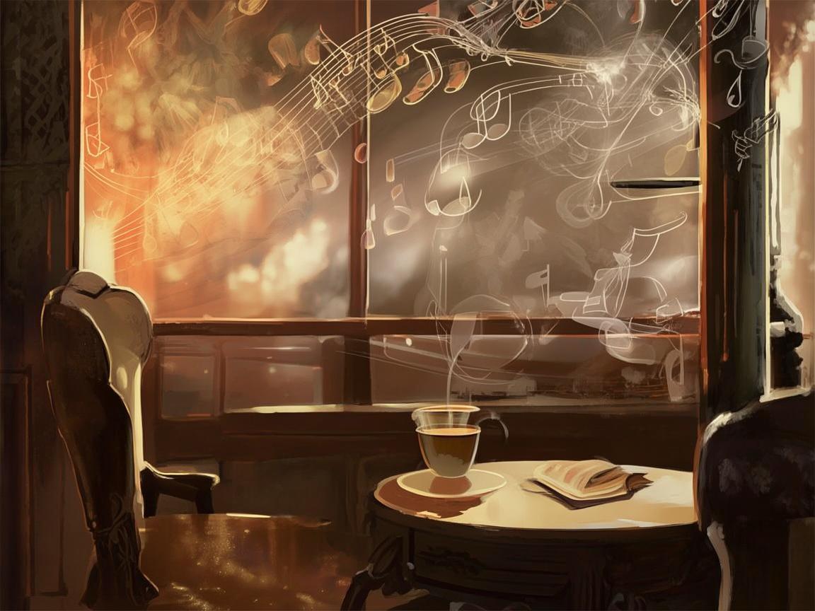 咖啡馆雅座，音符交织的静谧乐章